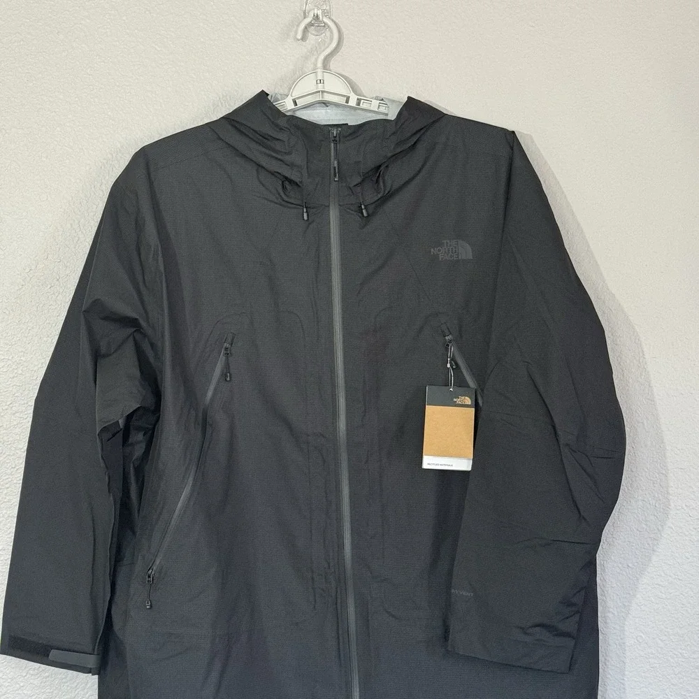 NWT North Face Men's XL Packable LT‎ Rain Parka Jacket Unisex Black Waterproof